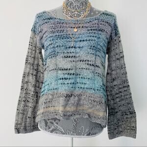 FREE PEOPLE Womens Bell Sleeve Crochet Back Ombré Spacedye Sweater Size XS